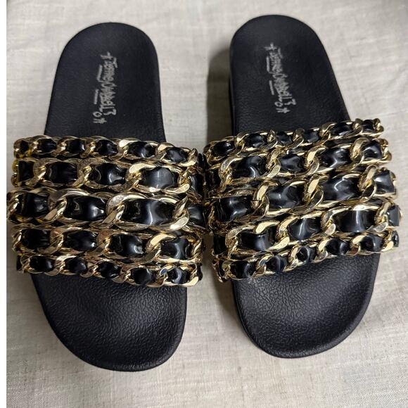 Jeffrey Campbell Edie Chain Platform Slides Size 7 - Picture 2 of 5